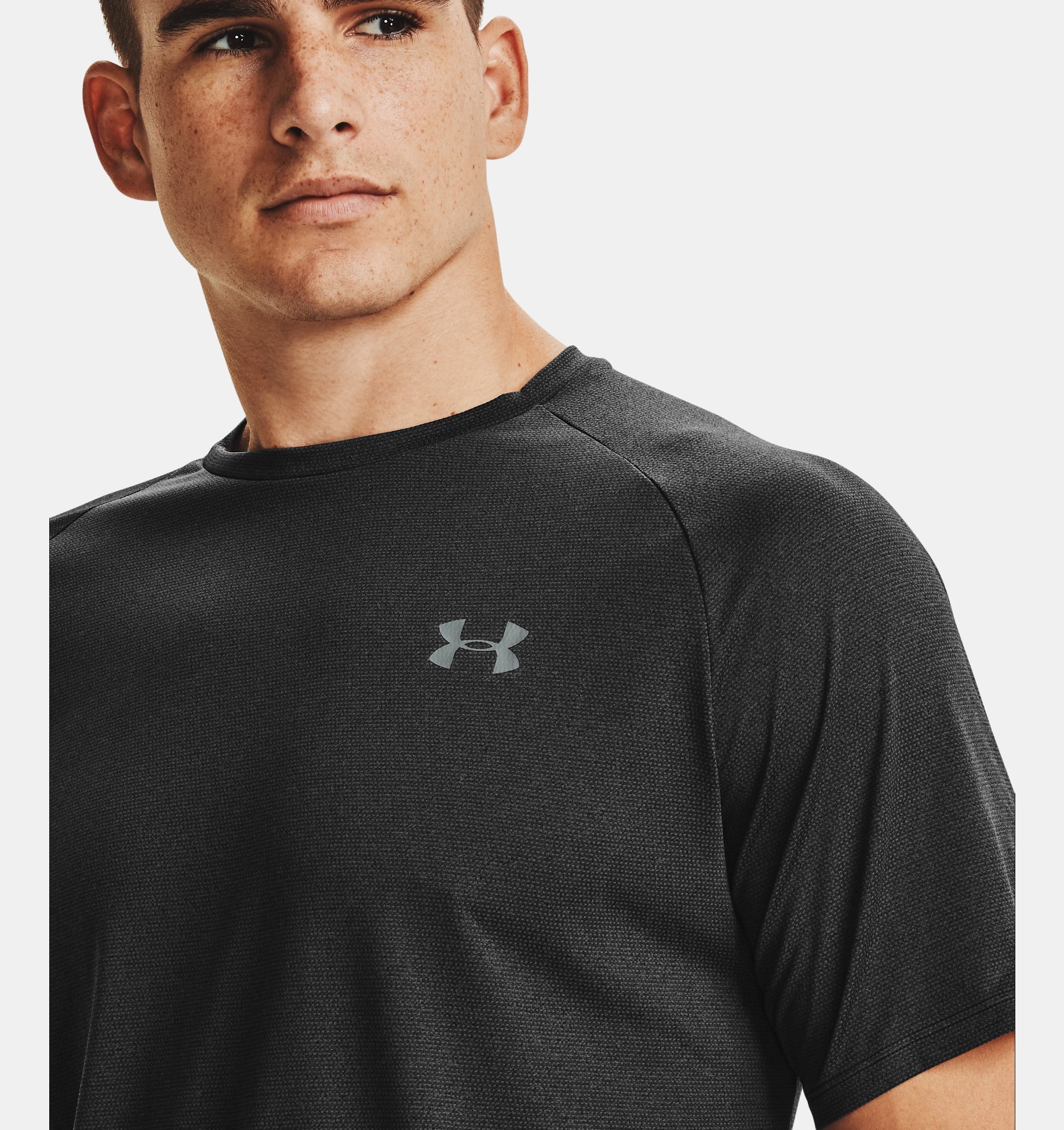 Under Armour Tech Mens Training Top Black Short Sleeve T-Shirt Gym Running M XL 